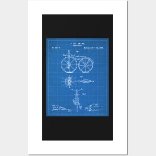 Bicycle Patent - Cycling Cyclist Bike Riding Fan Art - Blueprint Posters and Art